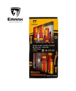 סט 6 מברגים מבודד כולל טסטר  EMARK 1000V VDE