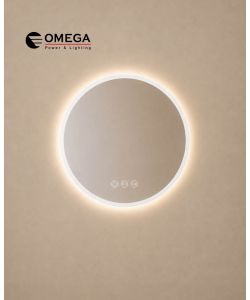 מראה עגולה LED מרחפת Aurora ללא מסגרת IP54 קוטר 60 ס"מ