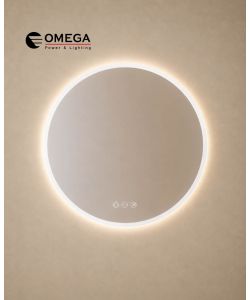 מראה עגולה LED מרחפת Aurora ללא מסגרת IP54 קוטר 80 ס"מ