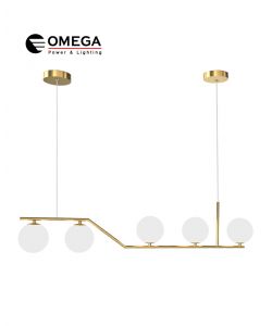 גוף תאורה תליה דגם SKI צבע זהב 2 בסיסים עגולים 5XG9