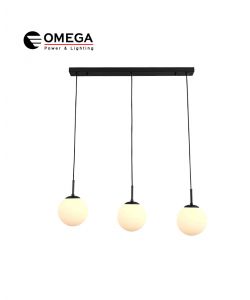 תאורת תקרה שלישיית YELL צבע שחור בסיס מלבני 3xG9