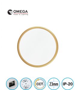 פאנל ELEMENT CCT זהב דק במיוחד מידה Ø300X23 מ"מ,  OMEGA 28W