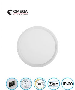 פאנל ELEMENT CCT לבן דק במיוחד מידה Ø300X23 מ"מ, OMEGA 28W