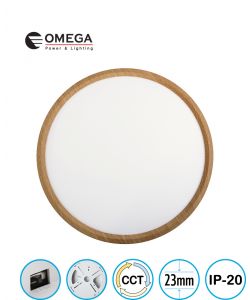 פאנל ELEMENT CCT עץ דק במיוחד מידה Ø500X23 מ"מ, OMEGA 50W
