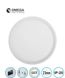 פאנל ELEMENT CCT לבן דק במיוחד מידה Ø600X26 מ"מ, OMEGA 60W