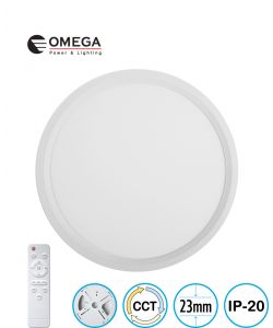 גוף תאורה ELEMENT כולל שלט,שחור דק במיוחד מידה Ø600X23 מ"מ, OMEGA 60W