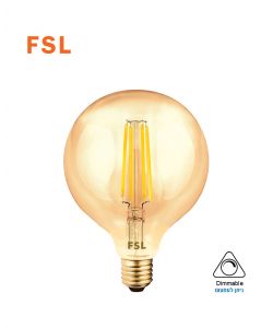 נורת פילמנט אמבר 10W לד גלוב 125 בסיס E27