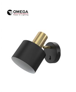 מנורת קיר לקריאה מתכוננת  GOLAN שחור זהב