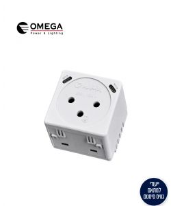 שקע כח + מטען USB-2xC 15W תואם גוויס סיסטם שתי מקום