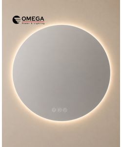 מראה עגולה LED מרחפת Luna ללא מסגרת IP54 קוטר 100 ס"מ