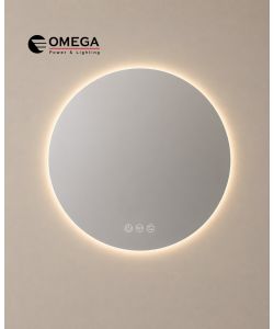 מראה עגולה LED מרחפת Luna ללא מסגרת IP54 קוטר 80 ס"מ