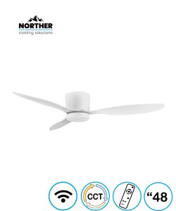 מאוורר צמוד תקרה 48" ERA +שלט ולד 24W CCT לבן NORTHER WiFi
