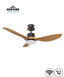 מאוורר תקרה 42" CLASSICO WIFI לפרגולה IP44 כולל שלט ותאורה NORTHER