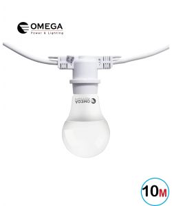 גרלנדה לבנה עם 10 בתי נורה