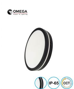 פלפון IP65 28W MONO SLIM ,שחור,OMEGA 3CCT, Ø200X40