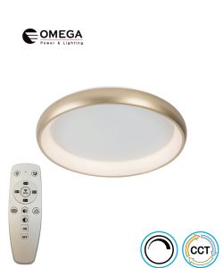 מנורת תקרה מנהטן 72W זהב CCT + שלט