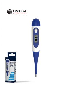 מד חום דיגיטלי IP57 גמיש צבע כחול, אריזת בליסטר לתלייה