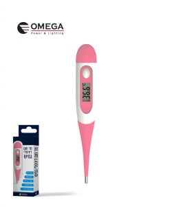 מד חום דיגיטלי IP57 גמיש צבע ורוד, אריזת בליסטר לתלייה