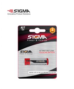 סוללת אלקליין שלט לרכב 12V A27 - בליסטר יחידה אחת  תוצרת SIGMA