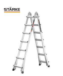 סולם אלומיניום טלסקופי מקצועי 4x7 תוצרת STARKE