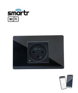 שקע טיימר WIFI זכוכית שחור 3 מקום