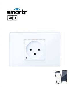 שקע טיימר WIFI זכוכית לבן 3 מקום